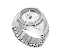Fossil orologio anello per donna, movimento al quarzo con cinturino in acciaio inossiperbile, 15 mm, Tono Argento