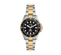 Fossil Blue dive Orologio da donna, Movimento al quarzo con cinturino in acciaio inossidabile o in pelle, Tono argento e nero