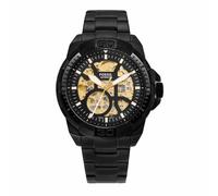 FOSSIL Orologio Bronson da uomo, Movimento automatico da 44 mm con cinturino in acciaio inossidabile o in pelle, 44 mm, Nero metallizzato