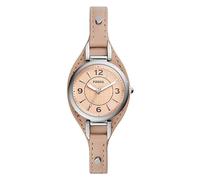 Fossil Orologio Carlie da donna, Movimento al quarzo a tre lancette con cinturino in pelle, Beige