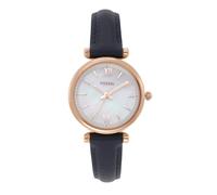 Fossil Orologio Carlie da donna, Movimento al quarzo a tre lancette con cinturino in pelle, Blu E Oro Rosa