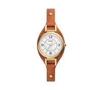 Fossil Orologio Carlie da donna, Movimento al quarzo a tre lancette con cinturino in pelle, Tono Oro E Marrone