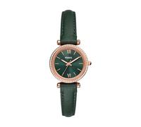 FOSSIL Orologio Carlie da donna, Movimento al quarzo a tre lancette con cinturino in pelle, Verde Smeraldo
