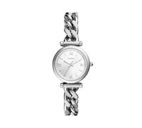 Fossil Orologio Carlie da donna, Movimento al quarzo a tre lancette in tonalità argento con cinturino in acciaio inossidabile, Tono argento e bianco, 29 mm