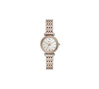 Fossil Orologio Carlie da donna, Movimento al quarzo a tre lancette in tonalità oro rosa con cinturino in acciaio inossidabile, Tono argento e tono oro rosa, 28 mm