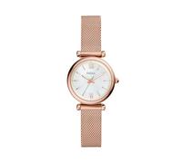 Fossil Orologio Carlie da donna, Movimento al quarzo a tre lancette in tonalità oro rosa con cinturino in acciaio inossidabile, Tono Oro Rosa E Bianco, 29 mm