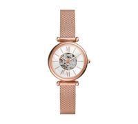 Fossil Carlie Mini Automatic Orologio da donna, movimento automatico, cassa in acciaio inossidabile oro rosa da 28 mm con bracciale a maglie in acciaio inossidabile, ME3188