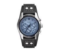 Fossil Orologio Coachman da uomo, movimento cronografo al quarzo, cassa in acciaio inossidabile argentato da 45 mm con cinturino in vera pelle, CH2564, Blu
