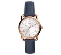 Fossil Orologio Copeland da donna, movimento al quarzo, cassa in acciaio inossidabile oro rosa da 34 mm con cinturino in pelle, ES4824