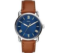 Fossil Orologio Copeland da uomo, Movimento al quarzo a tre lancette con cinturino in pelle, 42 mm, Blu