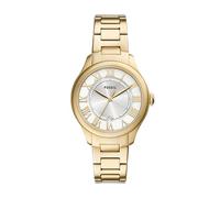 Fossil Orologio da donna Gilmore a tre lancette con datario in acciaio inossidabile, Oro, moderno