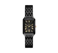 Fossil Orologio da donna Raquel a tre lancette con datario in acciaio inossidabile nero, nero