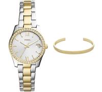 Fossil orologio da donna Scarlette Mini in acciaio inossidabile bicolore e bracciale Harlow color oro, set