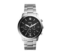 Fossil Orologio da polso da uomo Neutra acciaio inossidabile al quarzo cronografo, Quadrante argento/nero, 44MM, Neutra Uomo