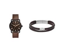 Fossil Orologio, da Uomo, Copeland a Tre Sfere, in Acciaio Nero, FS5666 + Bracciale, Intrecciato, Uomo, Non di Metallo, JF02934040