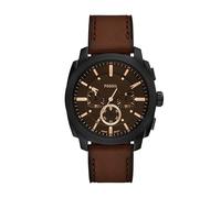 Fossil Orologio da uomo in acciaio inossidabile con cronografo, Pelle Marrone/Nero, 44MM