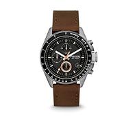 Fossil Orologio Decker Uomo, movimento cronografo al quarzo, cassa in acciaio inossidabile da 44 mm con cinturino in pelle, CH2885, Marrone