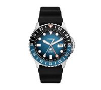 Fossil Orologio da uomo Blue GMT 46 mm movimento a tre lancette con data bracciale in acciaio Blu