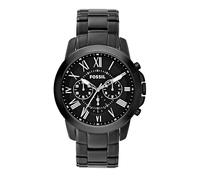 Fossil Orologio Grant da uomo, movimento cronografo al quarzo, cassa in acciaio inossidabile nero da 44 mm con bracciale in acciaio inossidabile, FS4832, Nero