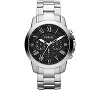 Fossil Orologio Grant da uomo, movimento cronografo al quarzo, cassa in acciaio inossidabile da 44 mm con bracciale in acciaio inossidabile, FS4736