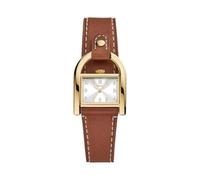 Fossil Orologio Harwell da donna, Movimento al quarzo a tre lancette con cinturino in acciaio inossidabile o in pelle, Marrone E Oro