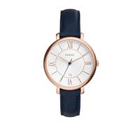 Fossil Orologio Jacqueline da donna, Movimento al quarzo a tre lancette con cinturino in pelle, Blu E Bianco