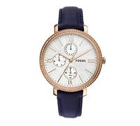 Fossil Orologio Jacqueline Multifunzione da donna, movimento multifunzione, cassa in acciaio inossidabile oro rosa da 38 mm con cinturino in pelle, ES5096