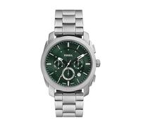 FOSSIL Orologio Machine da uomo, movimento cronografo al quarzo da 42 mm con cinturino in acciaio inossidabile o in pelle, 42 mm, Verde smeraldo