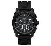 Fossil Machine orologio da uomo, movimento cronografo, con bracciale in acciaio inossidabile o cinturino in pelle, Nero e grigio scuro, 45MM