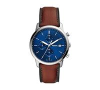 Fossil Orologio Minimalist Chrono da uomo, movimento cronografo al quarzo, cassa 42 mm in acciaio inossidabile con bracciale in acciaio inossidabile, FS5847, Tono argento e nero