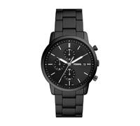 Fossil Orologio Minimalist Chrono da uomo, movimento cronografo al quarzo, cassa in acciaio inossidabile nero da 42 mm con bracciale in acciaio inossidabile, FS5848, Nero