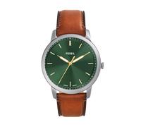 Fossil Minimalist orologio da uomo, movimento al quarzo con bracciale in acciaio o cinturino in pelle, Verde oliva