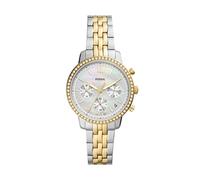 Fossil Neutra Orologio per donna, movimento cronografo con cinturino in acciaio inossiperbile o in pelle, Tonalità argento e oro