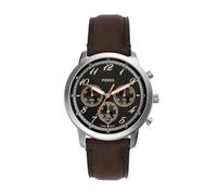 Fossil Orologio Neutra da uomo, movimento cronografo al quarzo con cinturino in pelle, Marrone e marrone, 44 mm