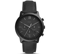 FOSSIL Orologio Neutra da uomo, movimento cronografo al quarzo con cinturino in pelle, Grigio scuro, 44 mm