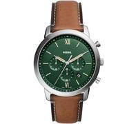 FOSSIL Orologio Neutra da uomo, movimento cronografo al quarzo con cinturino in pelle, Verde e marrone, 44 mm