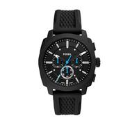Fossil Machine orologio per uomo, movimento cronografo, con bracciale in acciaio inossiperbile o cinturino in pelle, 44 mm, Nero Opaco