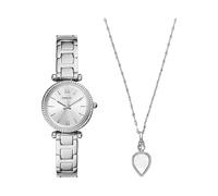 Fossil Orologio Quarzo Donna, misura cassa 28.00mm con quadrante Argento Analogico e cinturino Argento in Cinturino in metallo ES5250SET