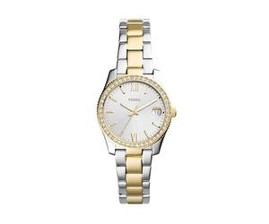 Fossil Orologio Quarzo Donna, misura cassa 32.00mm con quadrante Oro Analogico e cinturino Bicolore in Cinturino in metallo ES4319