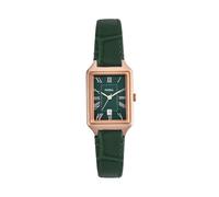 FOSSIL Orologio Raquel da donna, Movimento al quarzo a tre lancette con cinturino in pelle, 23 mm, Verde freddo