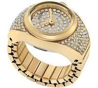 Fossil orologio anello per donna, movimento al quarzo con cinturino in acciaio inossiperbile, 15 mm, Set di Toni Dorati