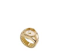 FOSSIL Orologio Ring da donna, movimento al quarzo a due lancette con cinturino in acciaio inossidabile, Tono oro, 15 mm