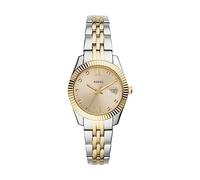 Fossil Orologio Scarlette da donna, 33 mm Movimento al quarzo con data a tre lancette e cinturino in acciaio inossidabile, 33 mm, Tono oro e tono argento