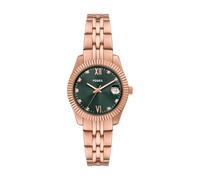FOSSIL Orologio Scarlette da donna, 33 mm Movimento al quarzo con data a tre lancette e cinturino in acciaio inossidabile, 33 mm, Verde smeraldo