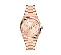 Fossil Orologio Scarlette da donna, 38 mm Movimento al quarzo con data a tre lancette e cinturino in acciaio inossidabile, 38 mm, Tono oro rosa