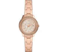 Fossil Orologio Stella per donna, Movimento al quarzo con data a tre lancette e cinturino in acciaio inossidabile, 30 mm, Tono oro rosa con glitter