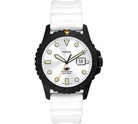 Fossil Orologio subacqueo blu da uomo, movimento al quarzo con data a tre lancette e cinturino in acciaio inossidabile o in pelle, 42 mm, Bianco