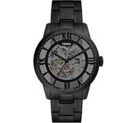 FOSSIL Orologio Townsman da uomo, Movimento automatico a tre lancette con cinturino in acciaio inossidabile o in pelle, Grigio Chiaro E Nero, 44 mm