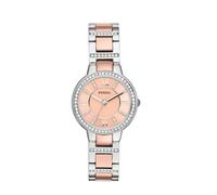 Fossil Orologio Virginia da donna, movimento al quarzo, cassa in acciaio inossidabile 30 mm, ES3405, Tonalità Argento E Oro Rosa Con Glitter