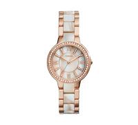 Fossil Orologio Virginia da donna, movimento al quarzo, cassa in acciaio inossidabile oro rosa 30 mm con bracciale in acciaio inossidabile, ES3716